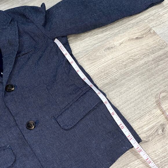 Navy Blue Textured Blazer Coat Formal Jacket by CAT & JACK Size 5T 100% Cotton - Picture 6 of 7
